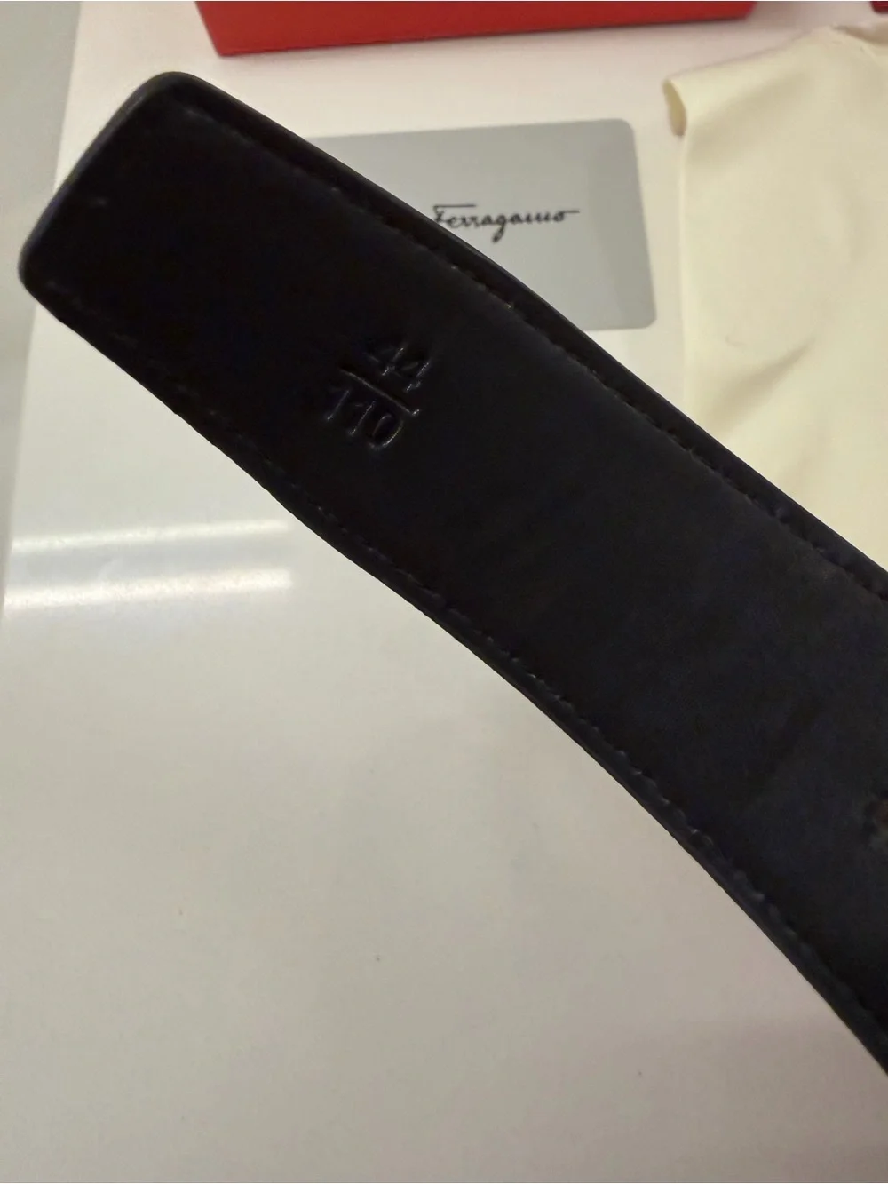Salvatore Ferragamo Black Leather Belt with Gold Double Gancini Buckle